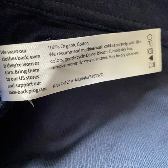 Eileen Fisher Navy Organic Cotton Slouchy Ankle Pants R18TWQ size 4 Minimalist - Picture 6 of 7
